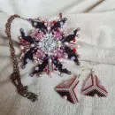 ​Брошь-орден-подвеска и Серьги "Воздушная сливка"