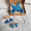 Подвеска, двойная брошь, серьги и серьги гвоздики "Вдохновение"