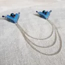 Подвеска, двойная брошь, серьги и серьги гвоздики "Вдохновение"