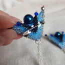 Подвеска, двойная брошь, серьги и серьги гвоздики "Вдохновение"