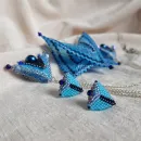 Подвеска, двойная брошь, серьги и серьги гвоздики "Вдохновение"