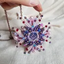 Брошь-орден-подвеска и Серьги "Жемчужная роза"