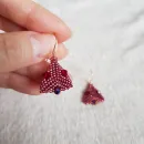 Серьги с жемчугом, биконусами. ронделями