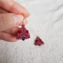 Серьги с жемчугом, биконусами. ронделями