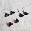 Серьги с жемчугом, биконусами. ронделями