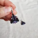 Серьги с жемчугом, биконусами. ронделями