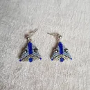 Серьги с жемчугом, биконусами. ронделями