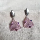 Серьги с жемчугом, биконусами. ронделями