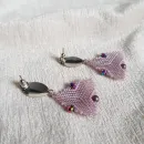 Серьги с жемчугом, биконусами. ронделями