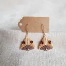 Серьги с жемчугом, биконусами. ронделями