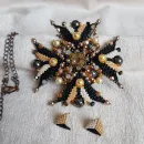 Брошь-орден-подвеска и Серьги "Гематит"