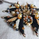 Брошь-орден-подвеска и Серьги "Гематит"