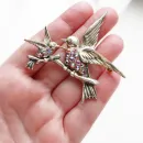 Коллекционная серебряная брошь "Ласточки" CORO PEGASUS