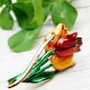 Винтажная брошь "Букет тюльпанов" MFA