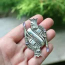 Винтажная серебряная брошь "Карточный король"