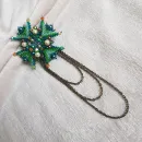 Брошь-орден-подвеска + Брошь и Серьги "Изумруд"