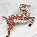 Винтажная, коллекционная брошь "Олень Рудольф" от BETTINA VON WALHOF