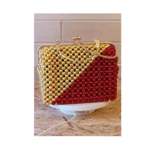 Сумочки из жемчужных бусин 10 мм красного, желтого и других цветов