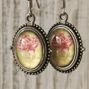 Серьги в ретро стиле с декупажем