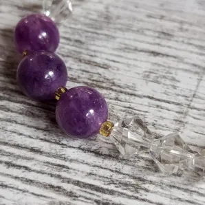 Браслет с чароитом и хрусталем