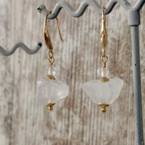 Серьги с прозрачным кварцем