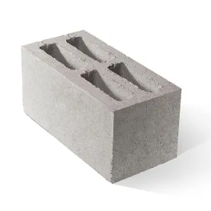 Пескобетонный блок Колдиз стеновой четырехщелевой 390х190х188 серый