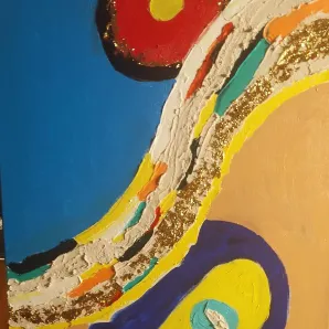 Объемная картина маслом с поталью