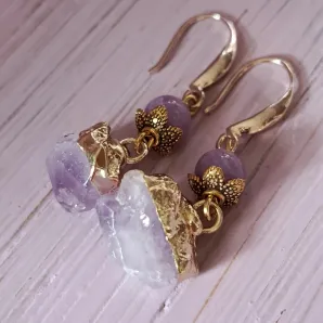 Серьги с диким аметистом