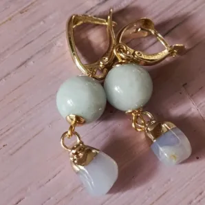 Серьги с ларимаром и аквамарином