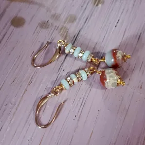 Серьги с голубым варисцитом