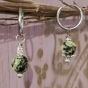 Серьги конго с серпентинитом