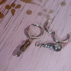 Серьги конго с лабрадором