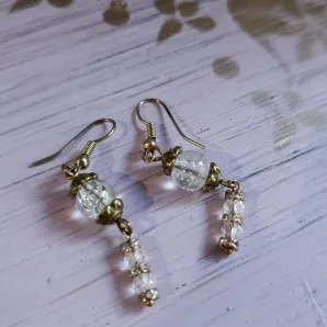 Серьги с кварцем и хрусталем