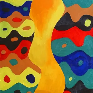 Картина абстракция волны маслом на холсте