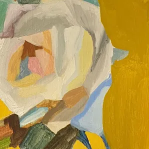 Картина розы на желтом фоне маслом