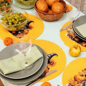 Набор из шнура корзина и плейсмат оранжевые гном