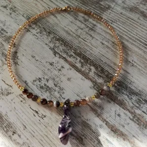 Чокер с аметистом и агатом