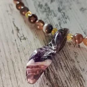 Чокер с аметистом и агатом