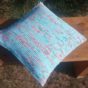 Домотканая подушка 35х35 см из хлопка. Ручное ткачество.