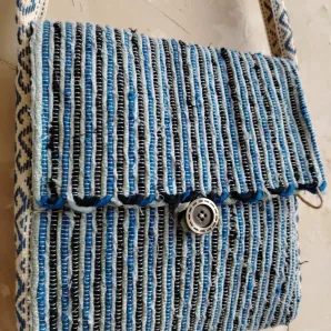 Домотканая сумка из умягченного льна. Ручная работа.