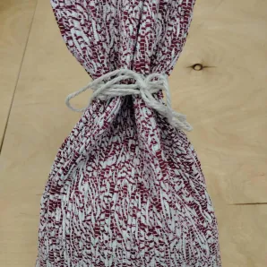 Декоративный мешочек с завязками "под гжель". Ручное ткачество.