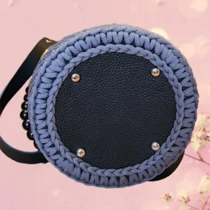 Круглая сумка-ведро из полиэфирного шнура