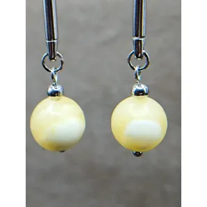 Серьги с жёлтым кальцитом