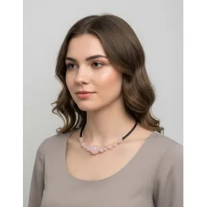 Чокер с розовым кварцем и горным хрусталем