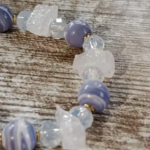 Браслет из агата, кварца и опалита