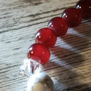 Браслет из граната и кахолонга с хрусталем