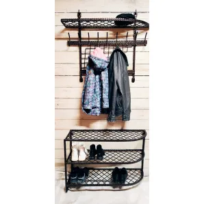 Вешалка для одежды с обувницей