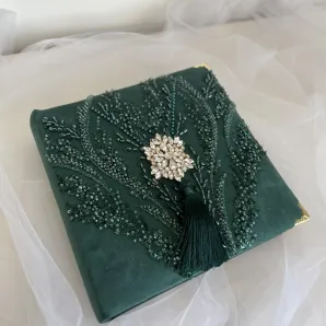 Фотоальбом, изумруд, с бисером, пайетками и кристаллами