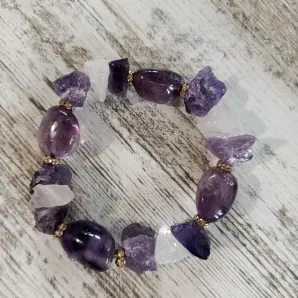 Браслет из аметиста с хрусталем