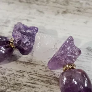 Браслет из аметиста с хрусталем